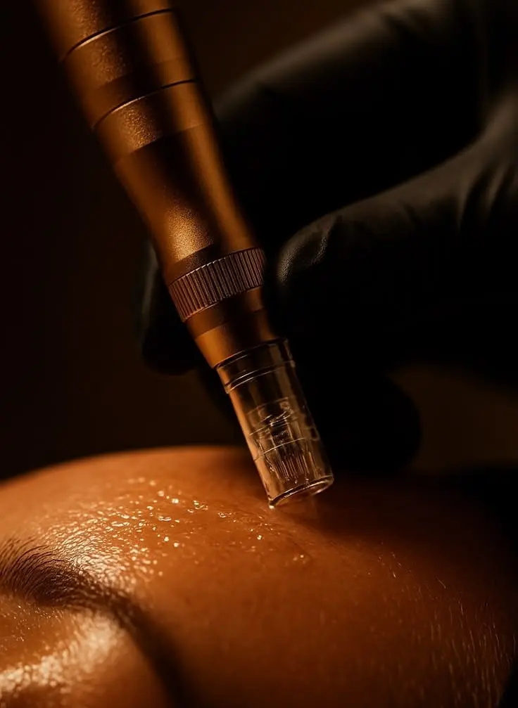 Dispositivo avanzado de microneedling durante el tratamiento